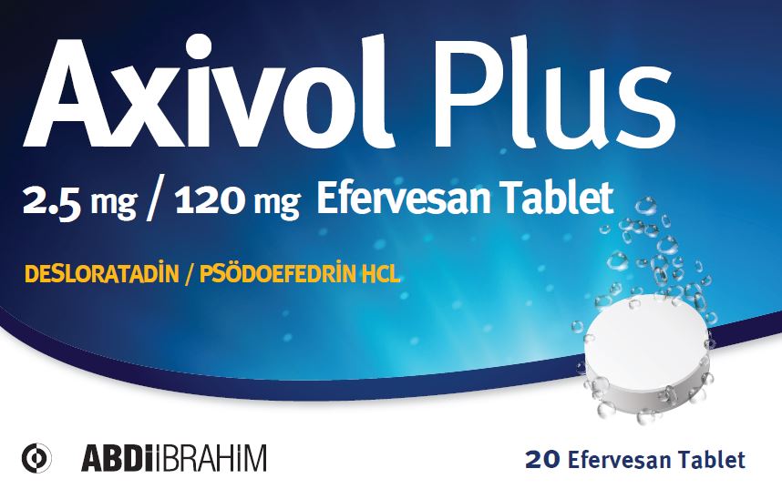 Axivol Plus 2.5 mg / 120 mg Efervesan Tablet