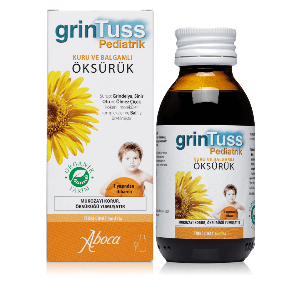 Grintuss Pediatrik Kuru ve Balgamlı Öksürük Şurup 128 GR