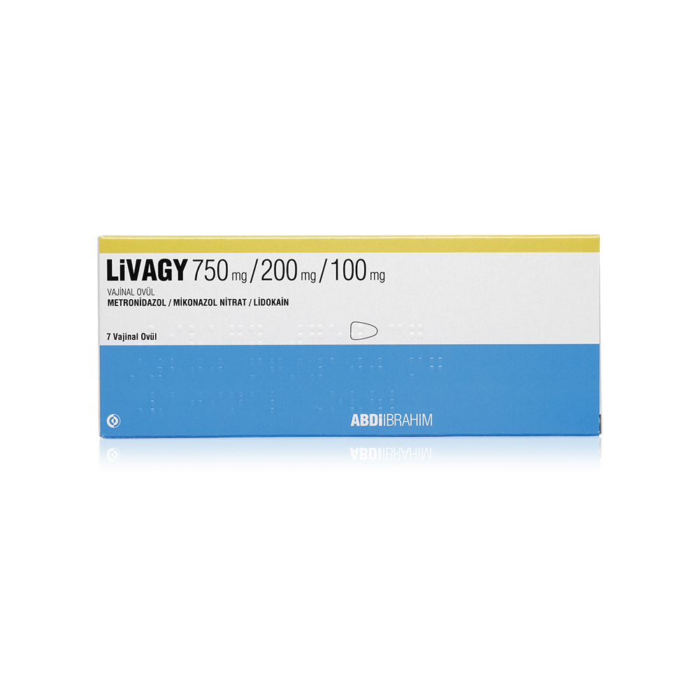 Livagy 750 mg/200 mg/100 mg Vajinal Ovül 