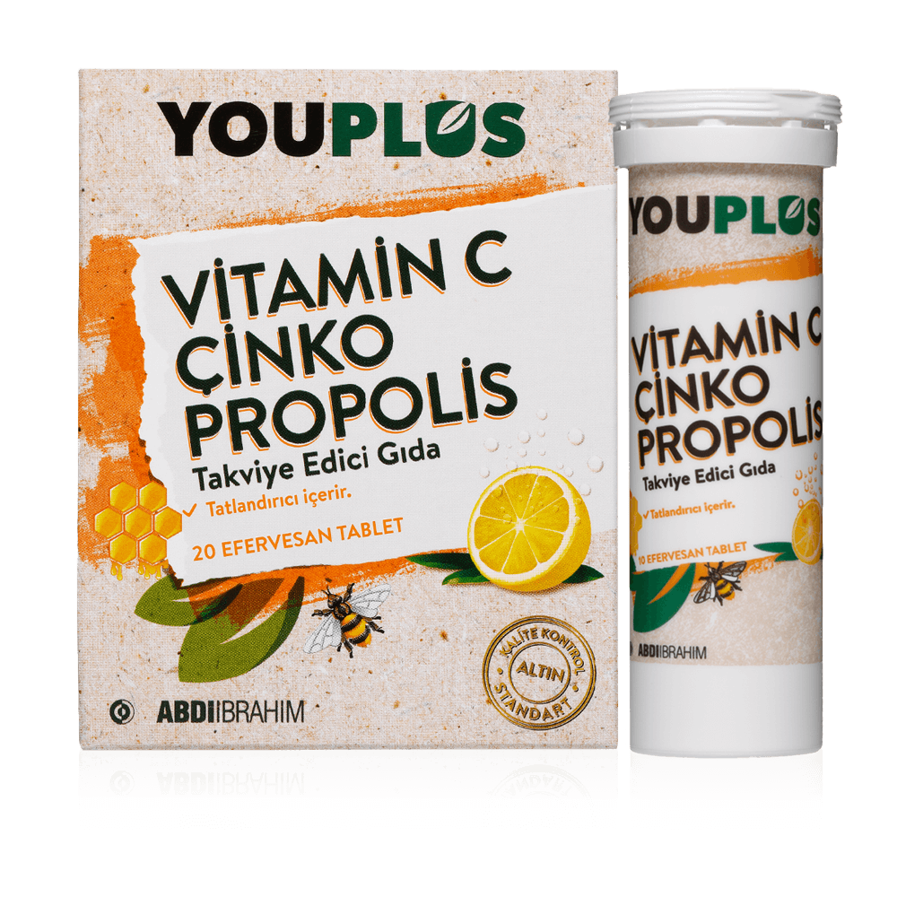 Youplus C Vitamini Çinko Propolis Efervesan 20 Tablet